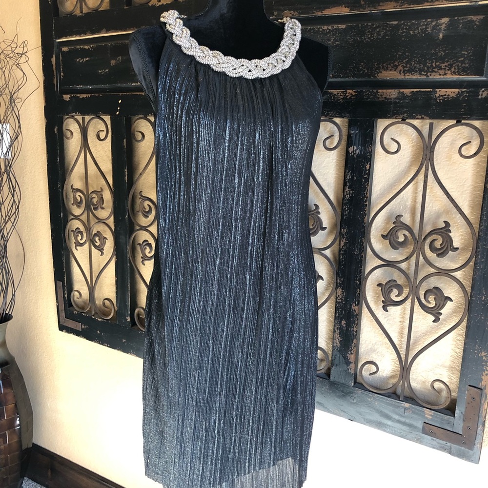 Swanky cocktail dress perfectly accessorized